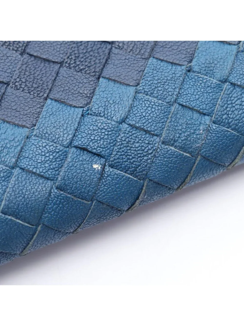 Bottega Veneta Round Wallet Intrecciato Black Navy Blue Leather